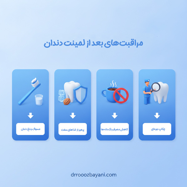 مراقبت های بعد از لمینت دندان - دکتر روزبیانی
